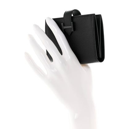 Hermes Epsom Monochrome Bearn Card Holder Wallet Black 2 of 8