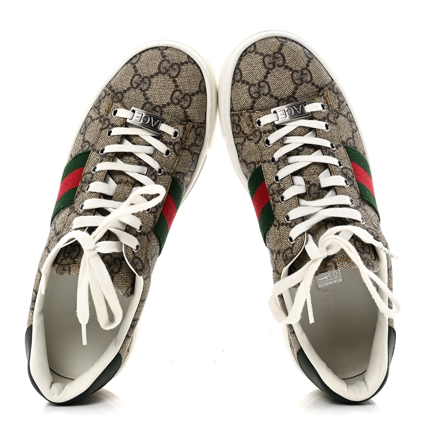 Gucci GG Supreme Monogram Womens New Ace Low-Top Sneaker 36.5 Beige 2 of 9