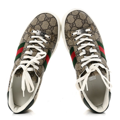 Gucci GG Supreme Monogram Womens New Ace Low-Top Sneaker 36.5 Beige 2 of 9