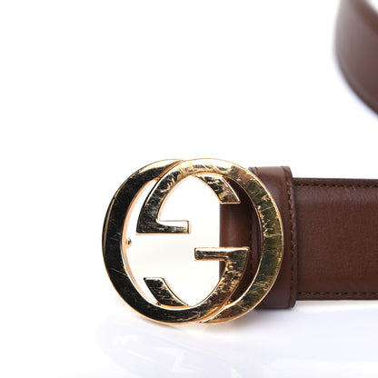 Gucci Calfskin Interlocking G 37mm Belt 90 36 Nut Brown 6 of 8