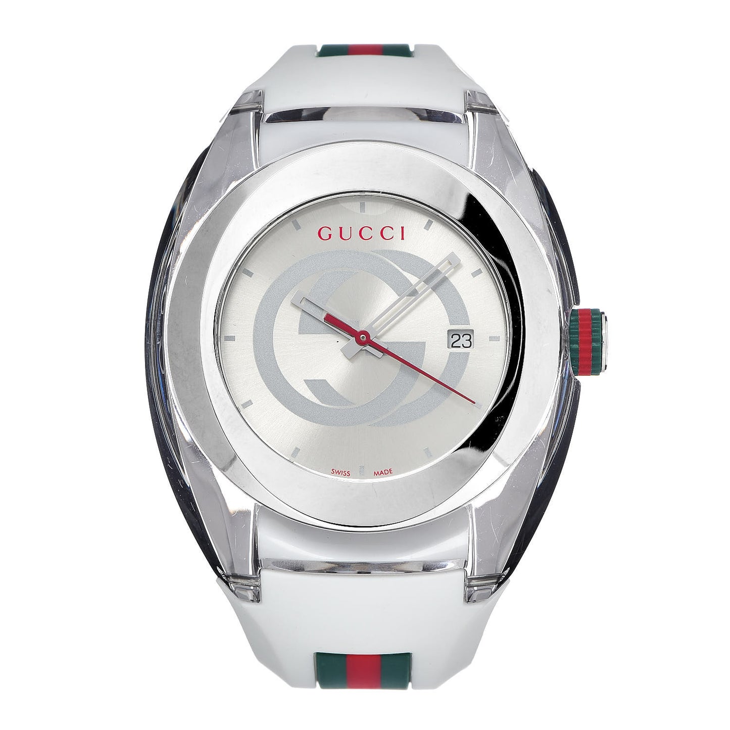 Stainless Steel Rubber 46mm Sync Web Quartz Watch White
