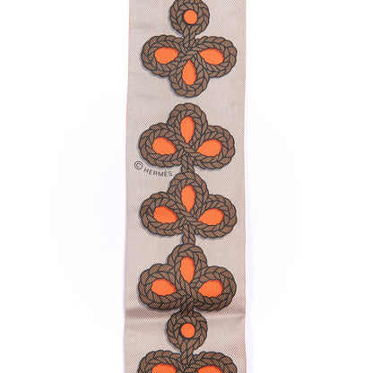 Hermes Silk Galons Et Brandebourg Twilly Orange Mastic Bronze 4 of 4
