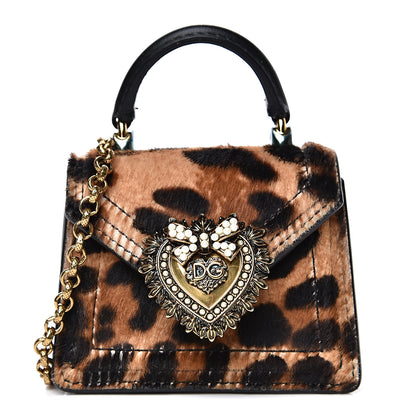 Dolce & Gabbana Pony Hair Leopard Micro Devotion Satchel 1 of 6