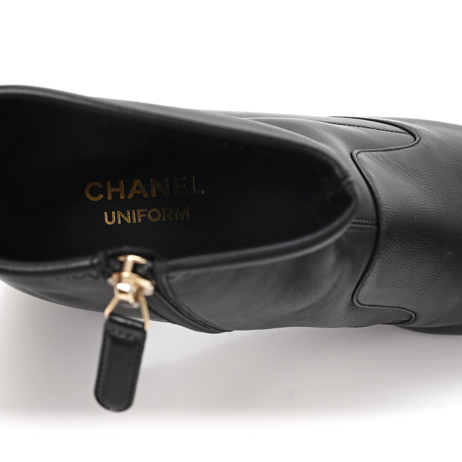 Chanel Stretch Lambskin Cap Toe CC Uniform Short Boots 41 Black 8 of 9