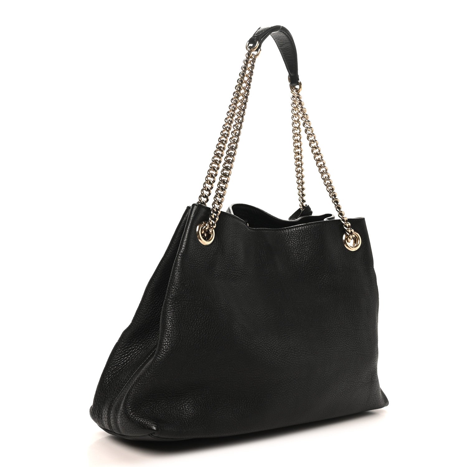 Gucci Pebbled Calfskin Medium Soho Chain Shoulder Bag Black 2 of 9
