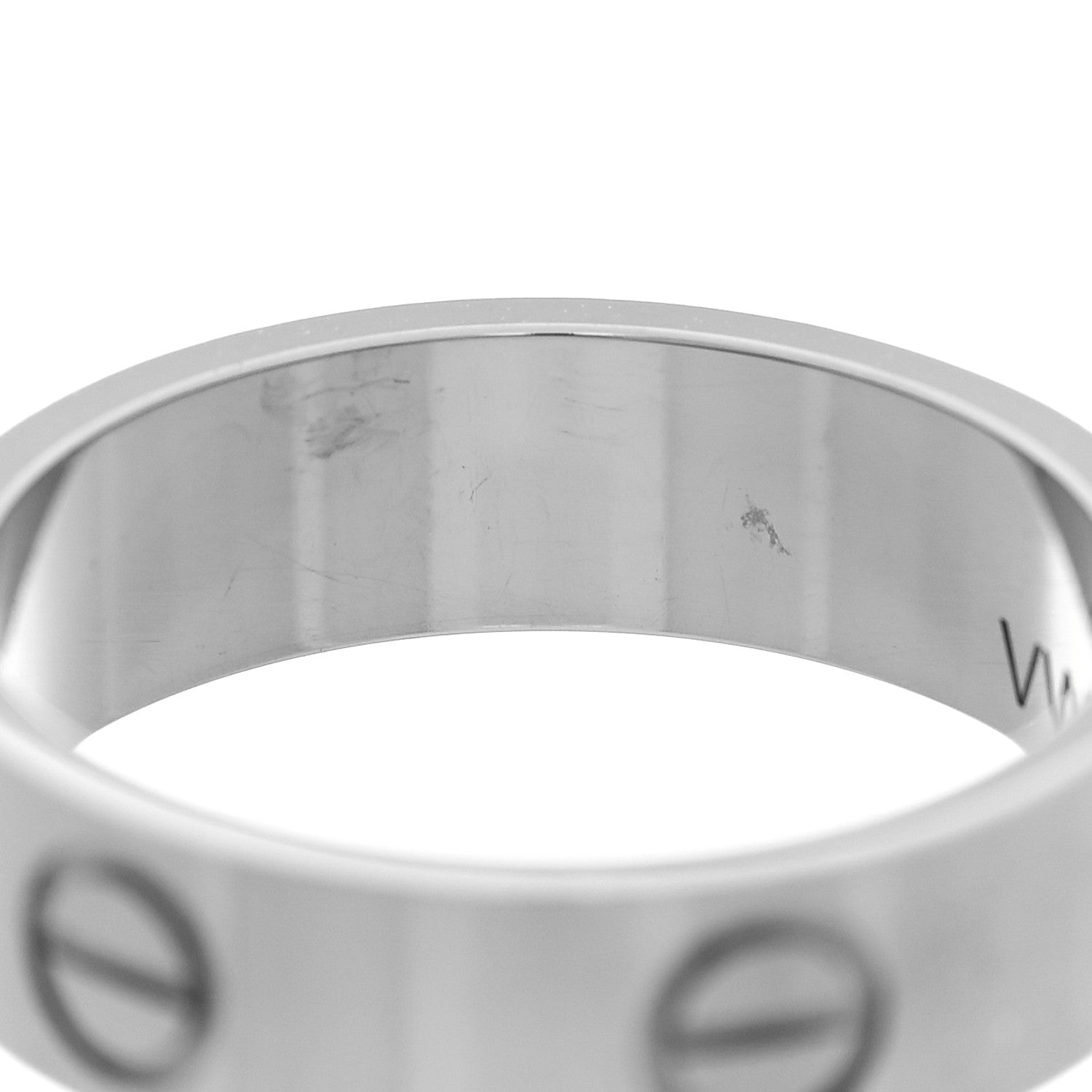 Cartier 18K White Gold 5.5mm LOVE Ring 55 7.25 6 of 7