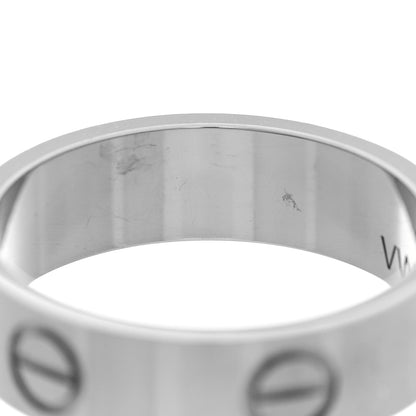 Cartier 18K White Gold 5.5mm LOVE Ring 55 7.25 6 of 7