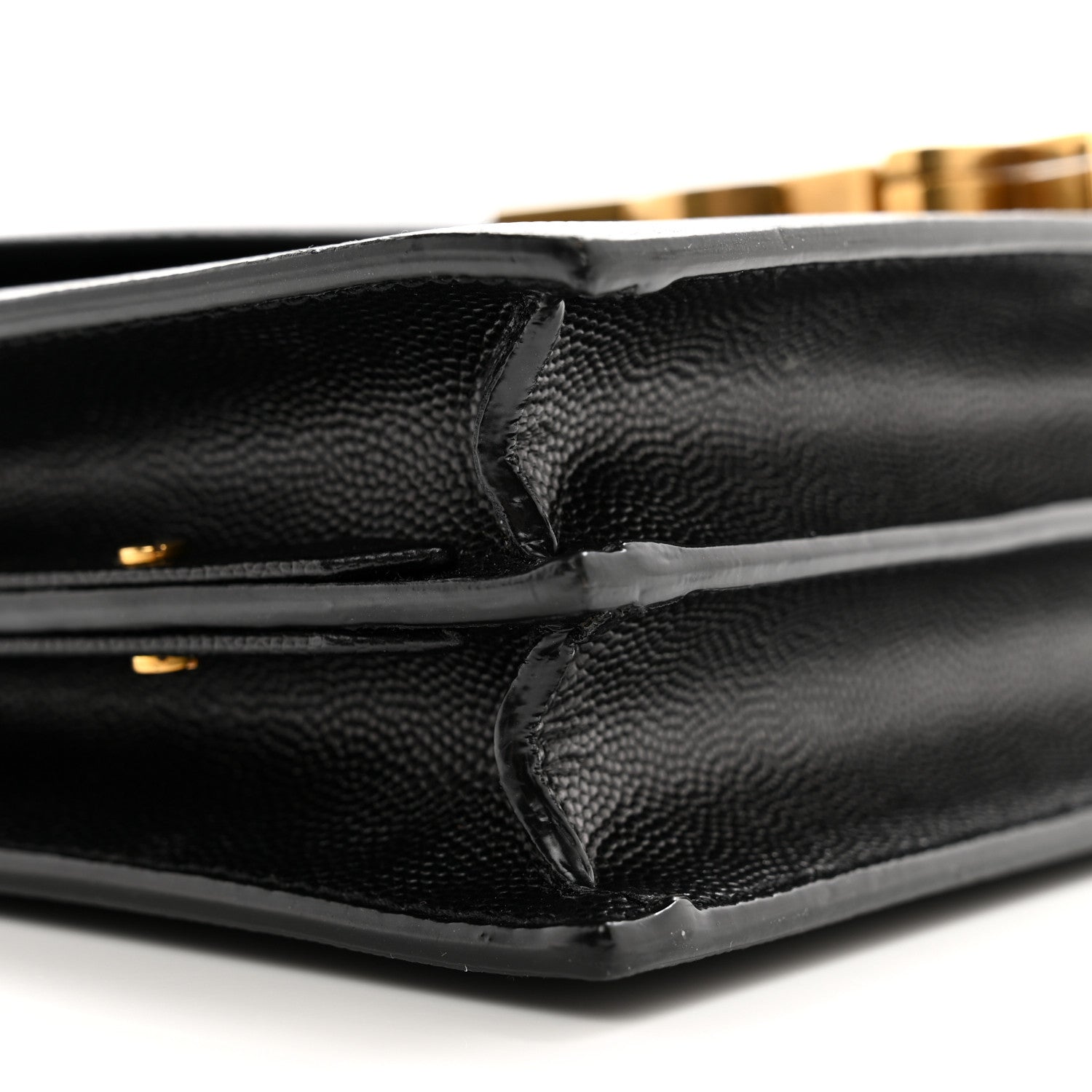 Saint Laurent SAINT LAURENT Grain De Poudre Monogram Cassandra Clasp Bag Black 10 of 14