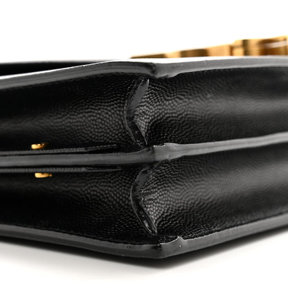 Saint Laurent SAINT LAURENT Grain De Poudre Monogram Cassandra Clasp Bag Black 10 of 14