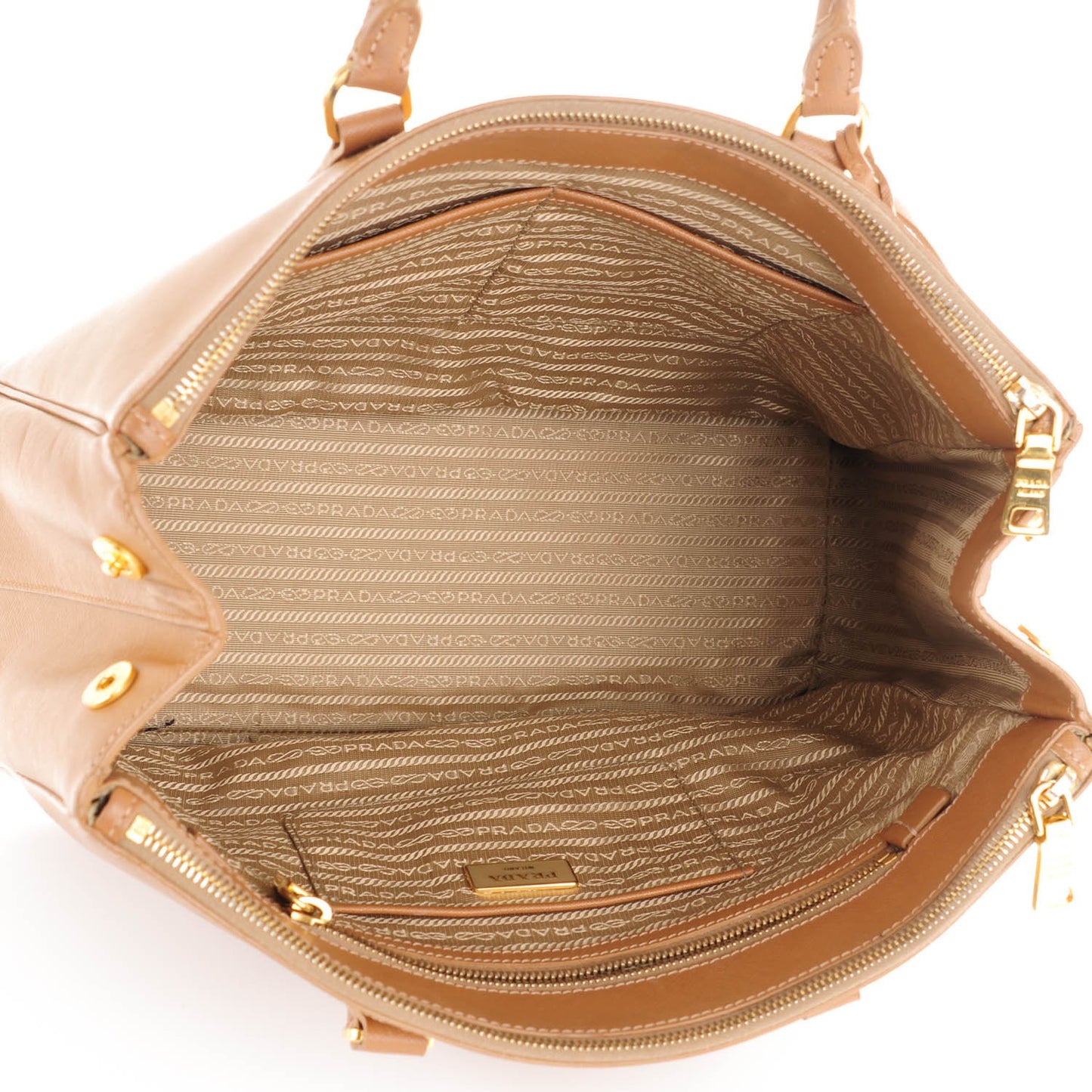 Saffiano Large Galleria Double Zip Tote Caramel