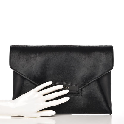 Givenchy Calf Hair Smooth Calfskin Medium Antigona Envelope Clutch Black 2 of 7