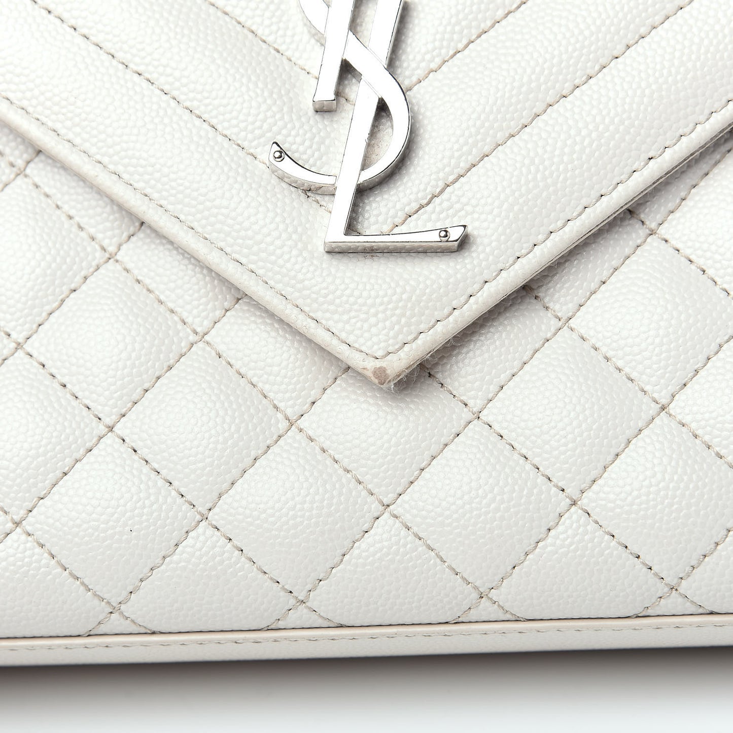 Grain De Poudre Textured Mixed Matelasse Medium Triquilt Monogram Satchel Porcellana