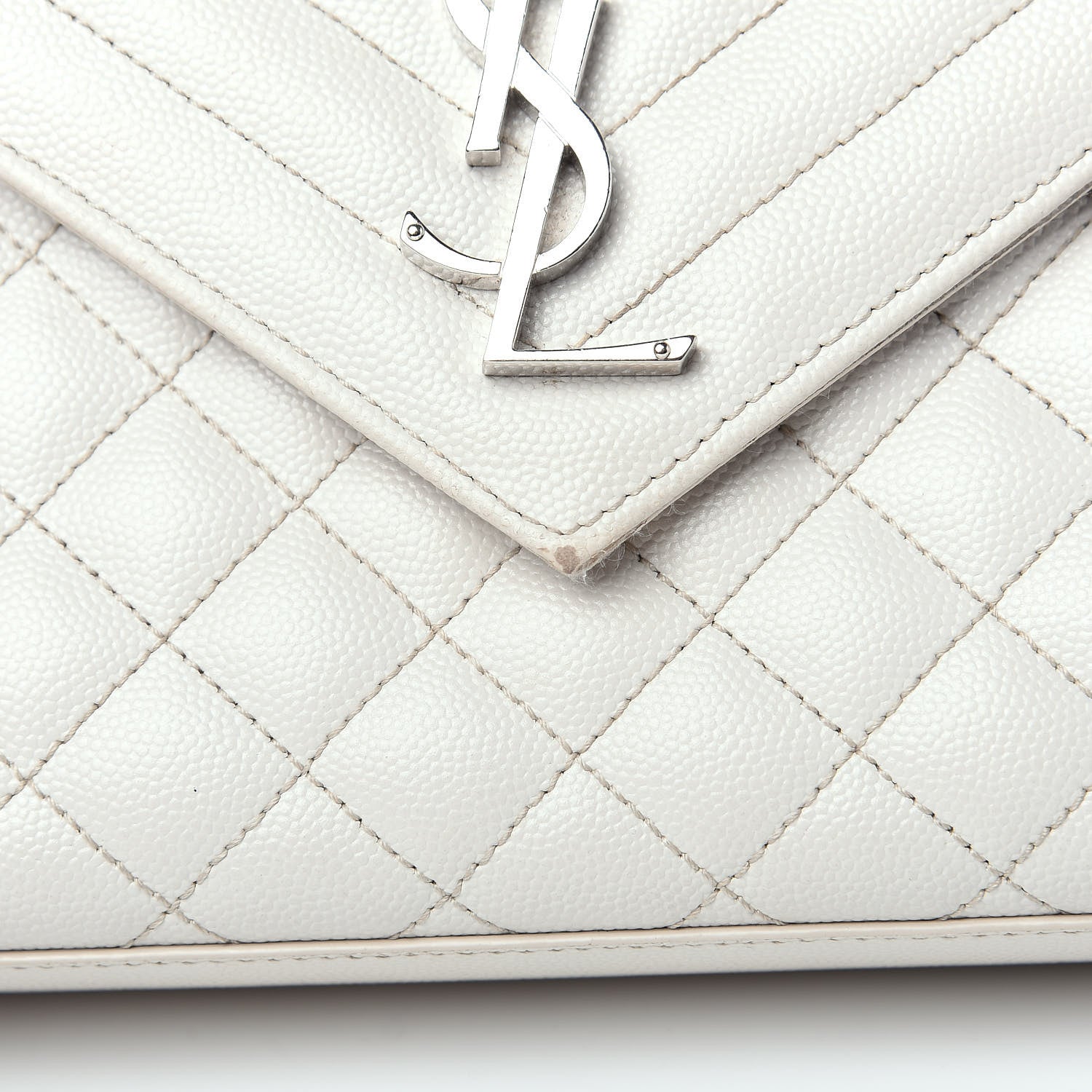 Saint Laurent Grain De Poudre Textured Mixed Matelasse Medium Triquilt Monogram Satchel Porcellana 11 of 14