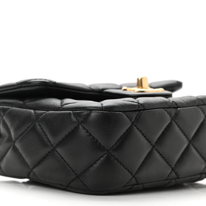 Chanel Lambskin Enamel Quilted Mini Coco Hearts Square Flap Black 9 of 10