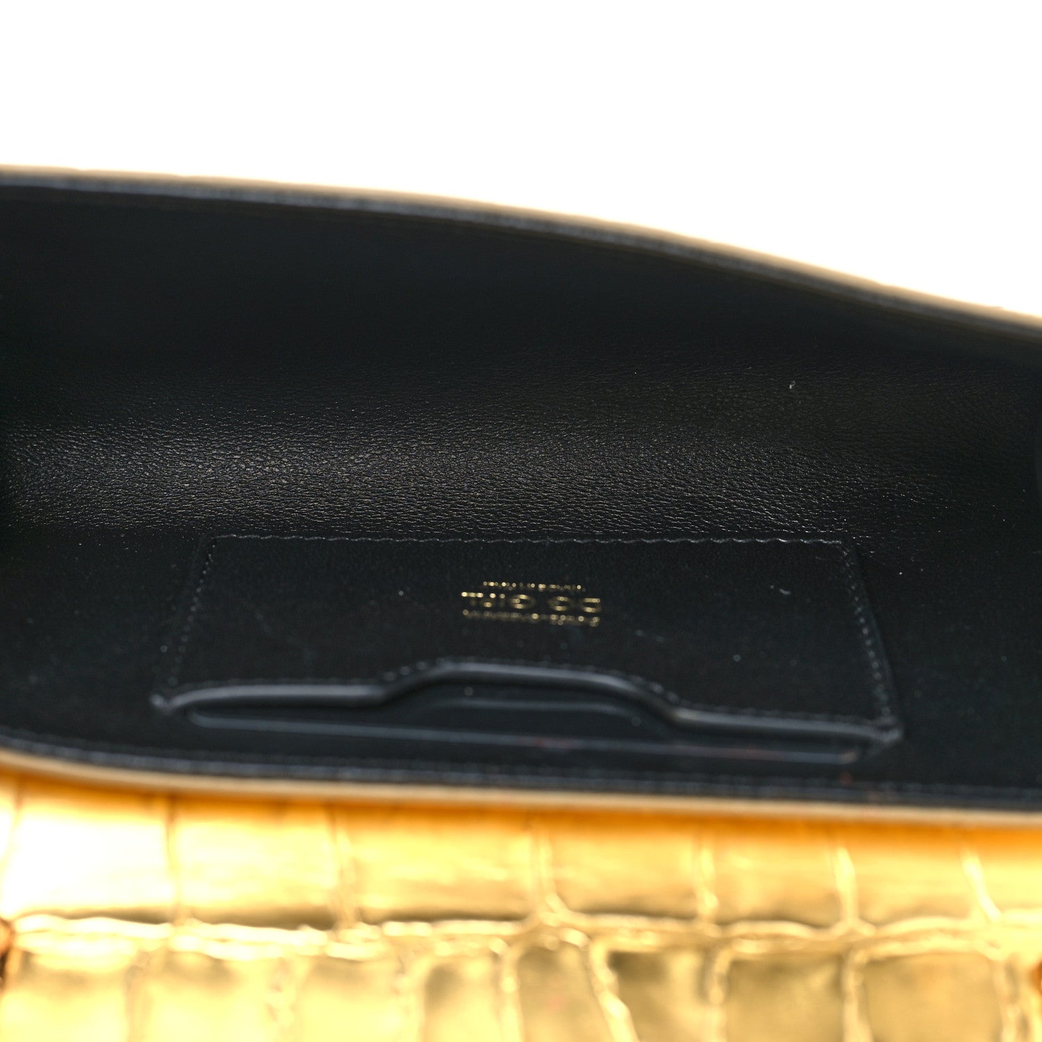 Dolce & Gabbana Metallic Calfskin Crocodile Embossed DG Girls Shoulder Bag Gold 5 of 10