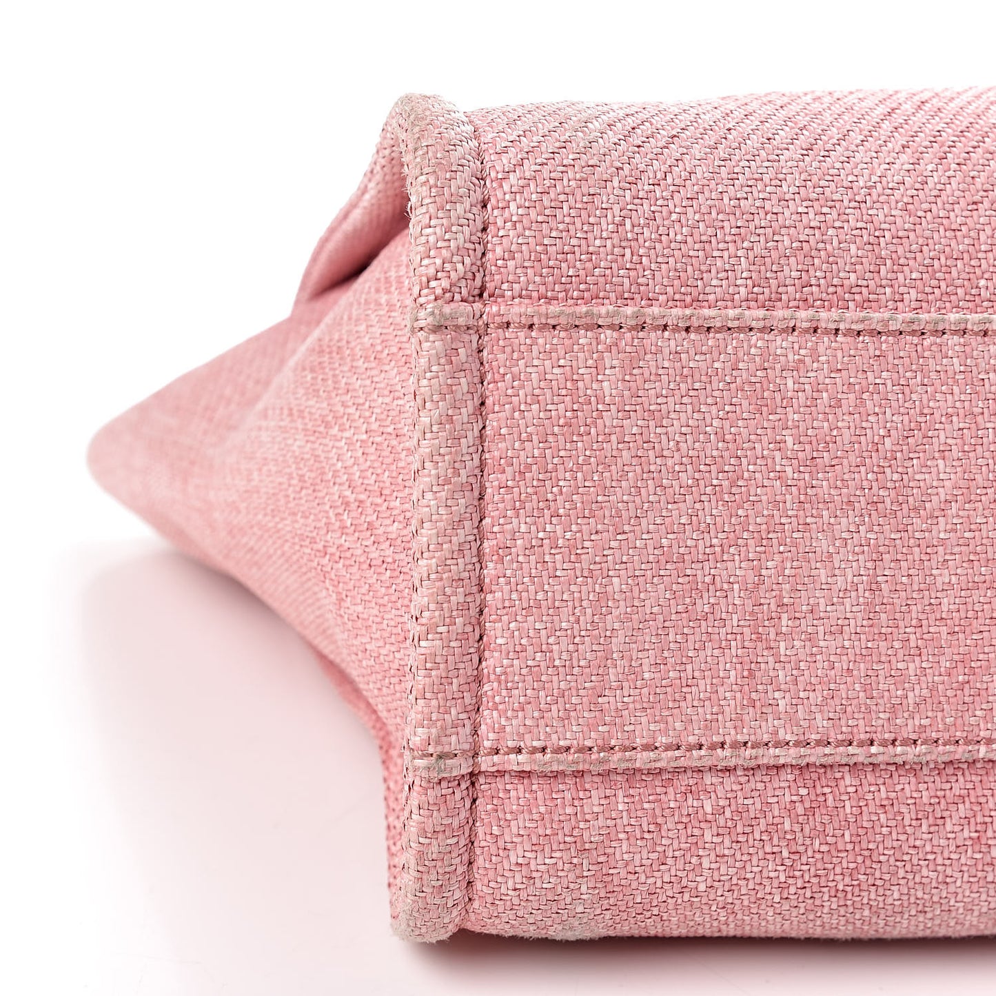 Woven Straw Raffia Small Deauville Tote Pink