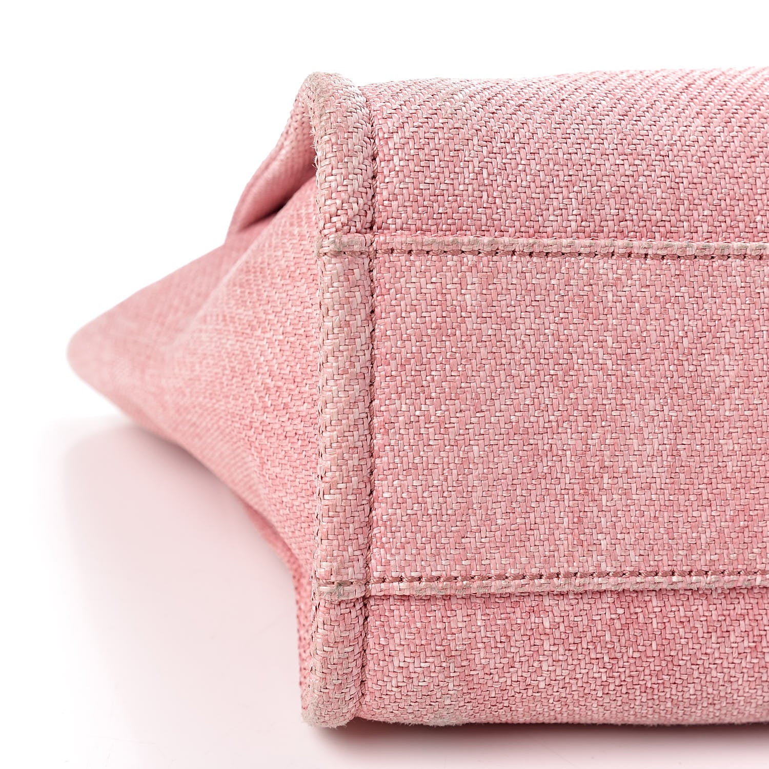Chanel Woven Straw Raffia Small Deauville Tote Pink 16 of 17