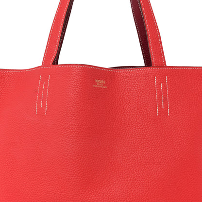 Hermes Taurillon Clemence Double Sens 45 Reversible Tote Rubis Rose Jaipur 10 of 17