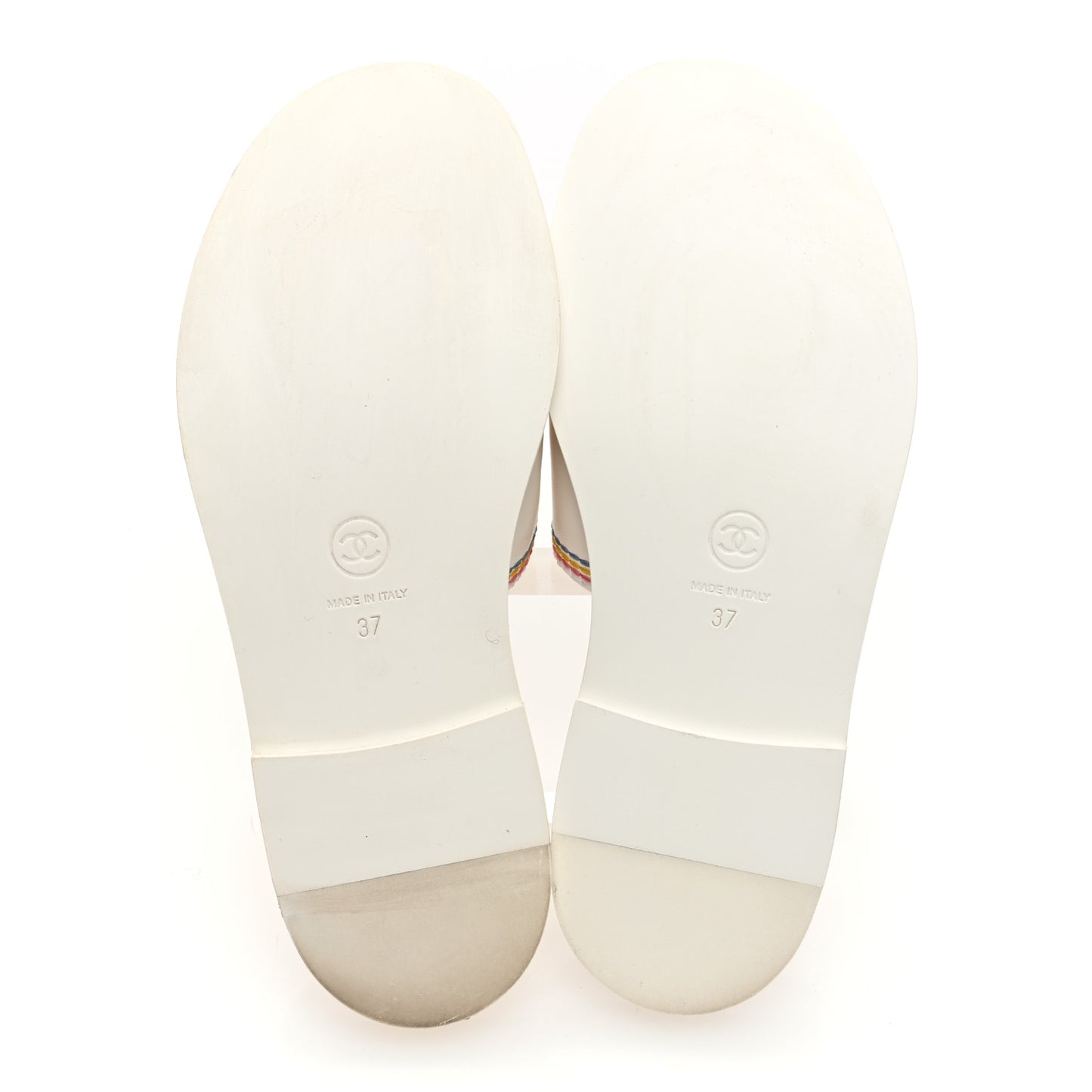 Calfskin Embroidered CC Sandal Mule 37 White