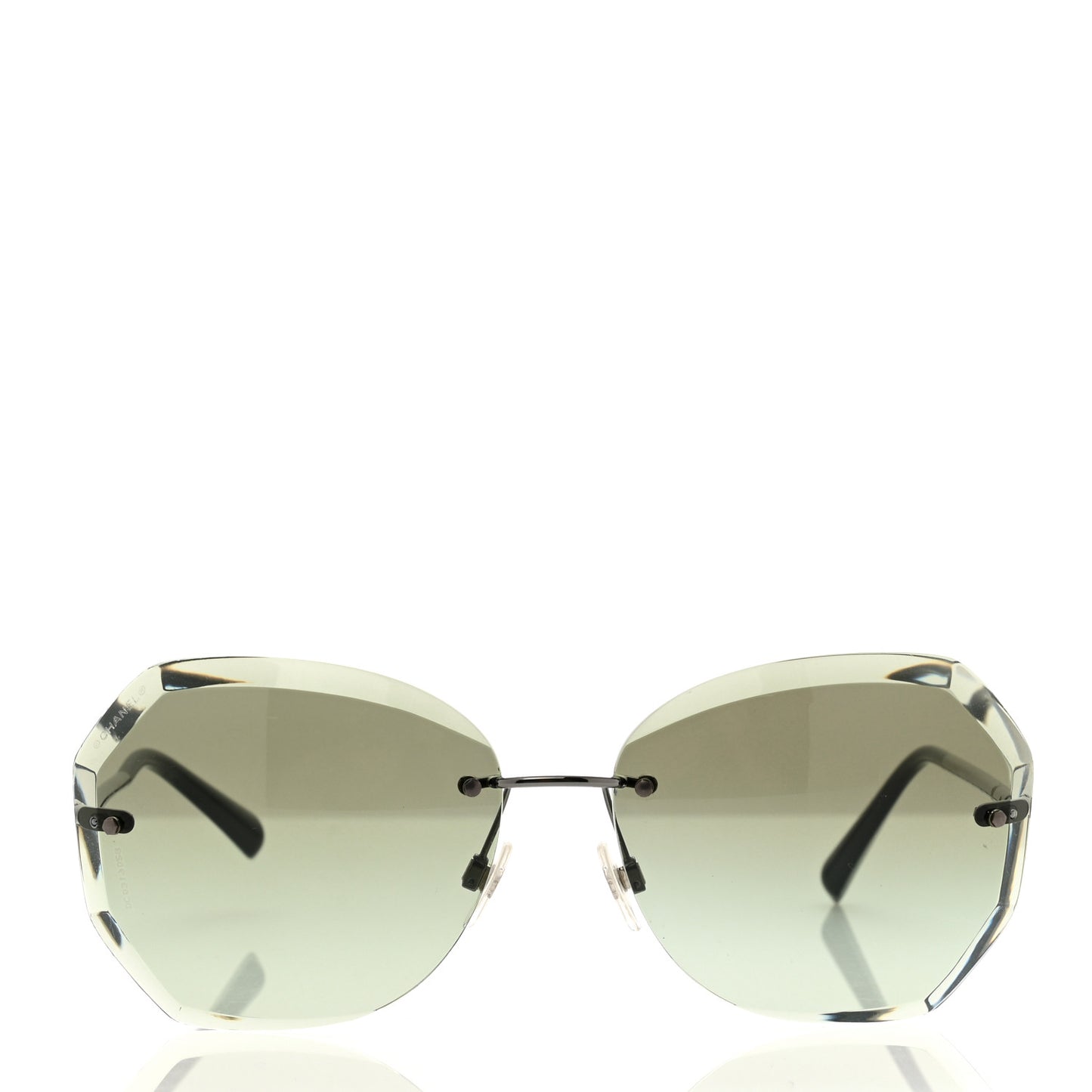 Metal Spring Round Sunglasses 4220 Gunmetal Green