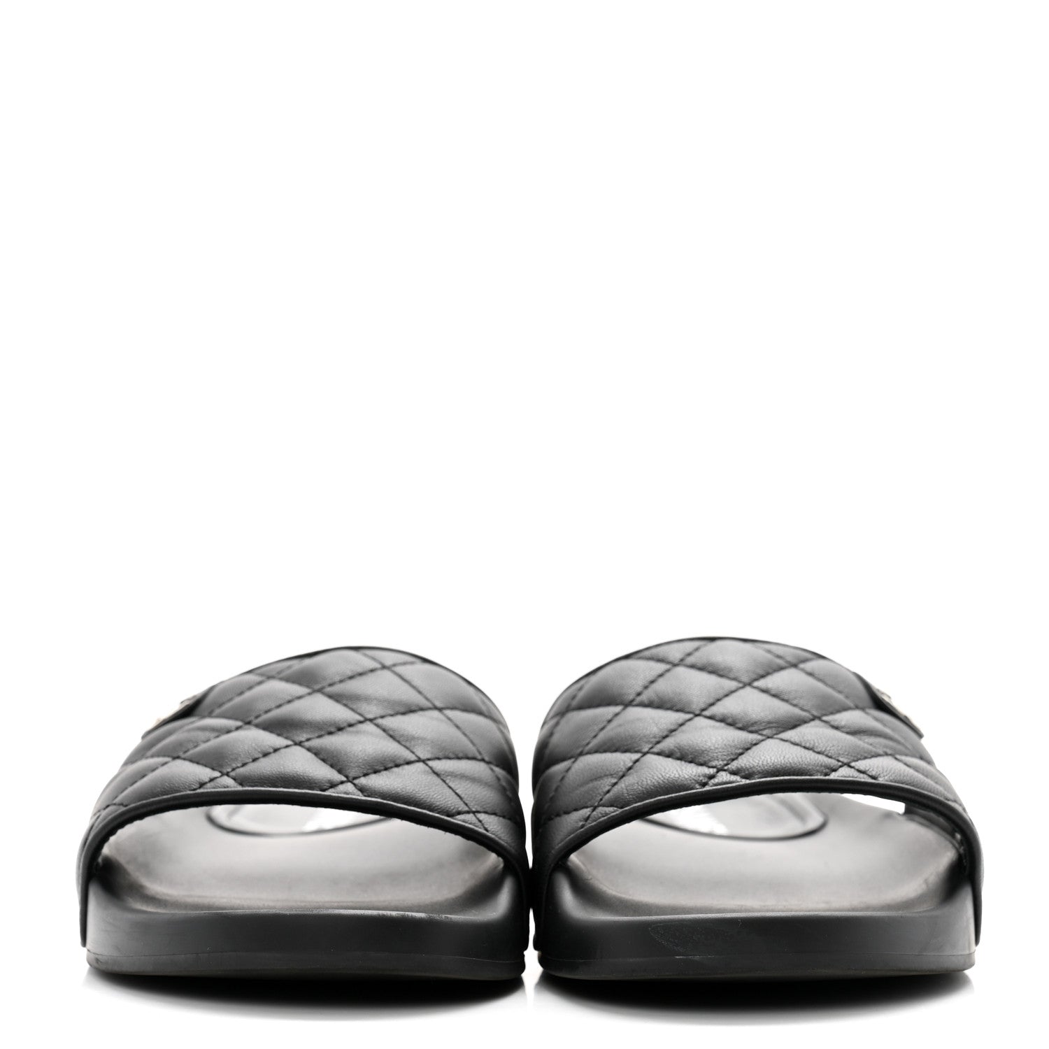 Chanel Lambskin Quilted CC Mules Sandals 40 Black 2 of 10