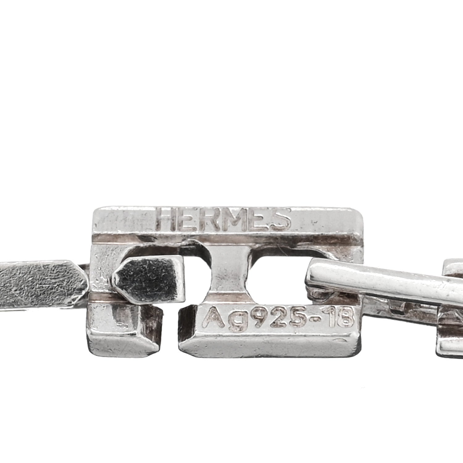 Hermes Sterling Silver H Logo Hercules Link Bracelet 3 of 3