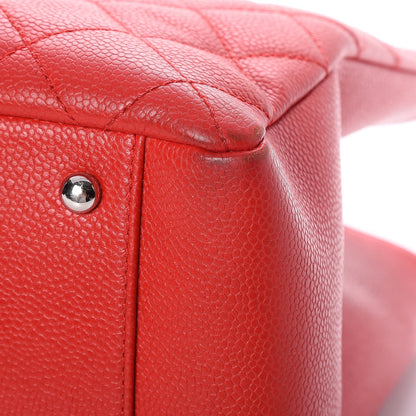 Chanel Caviar Quilted XL Grand Shopping Tote GST Red 9 of 10