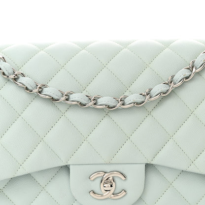 Chanel Caviar Quilted Jumbo Double Flap Light Blue 8 of 11