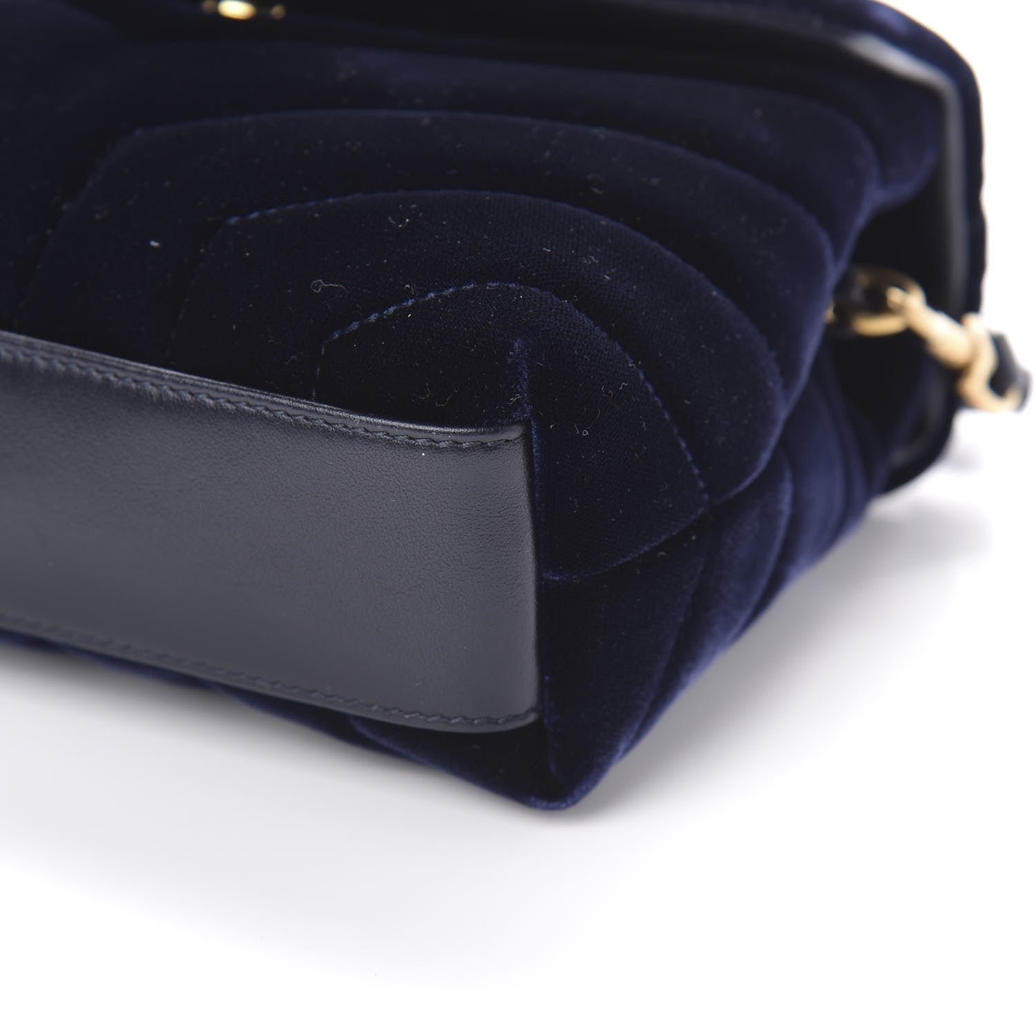 Saint Laurent Velvet Y Quilted Monogram Toy Loulou Crossbody Navy 9 of 11