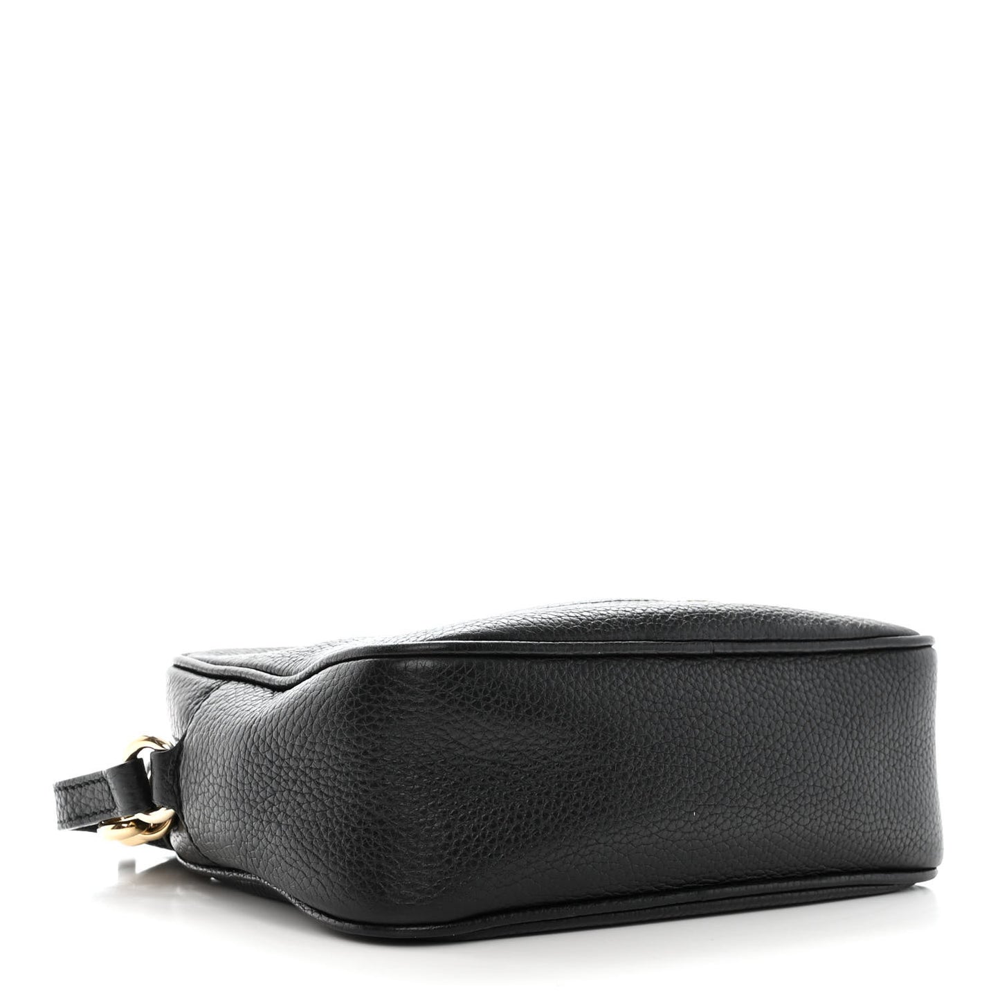 Pebbled Calfskin Small Soho Disco Bag Black