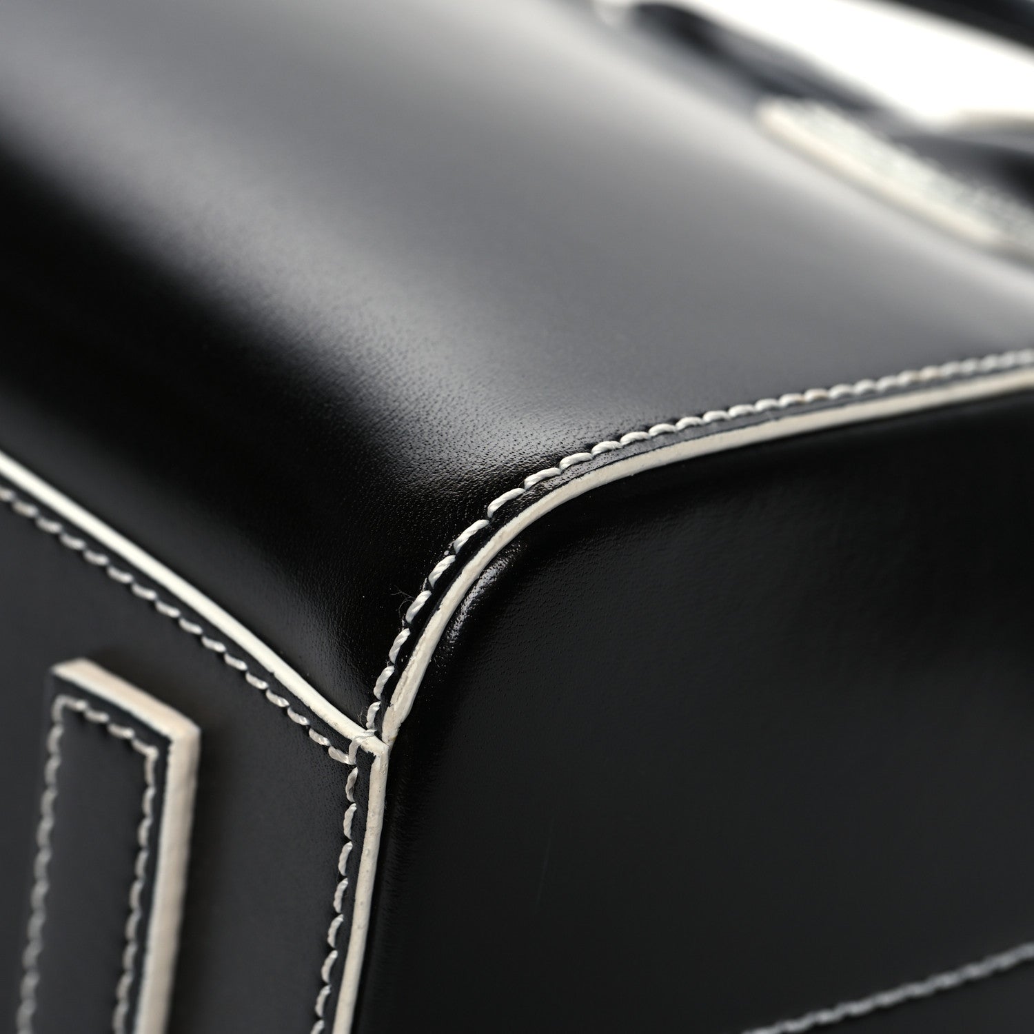 Givenchy Calfskin Contrast Topstitch Small Antigona Black White 10 of 14