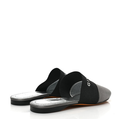 Givenchy Metallic Calfskin Bedford Logo Mule Slides 36.5 Black 4 of 8