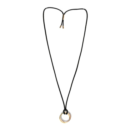 Cartier 18K Pink Yellow White Gold Diamond Medium Trinity Cord Necklace 3 of 5
