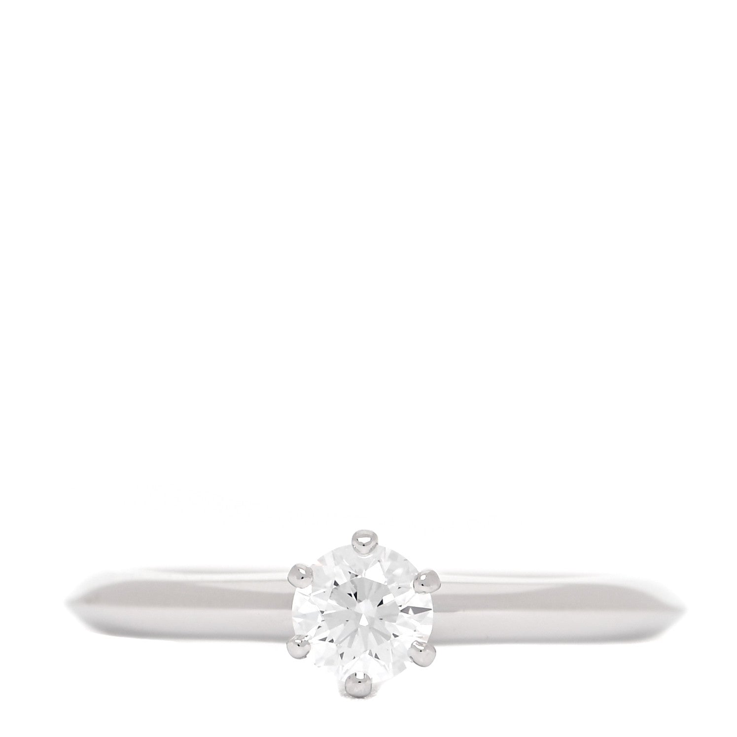 Tiffany Platinum Diamond .31ct Solitaire Engagement Ring 51 5.75 1 of 6