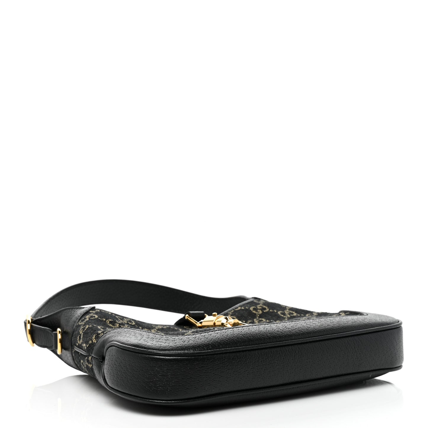 Jacquard Denim GG Monogram Small Jackie 1961 Hobo Black Ivory
