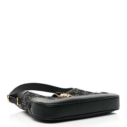 Gucci Jacquard Denim GG Monogram Small Jackie 1961 Hobo Black Ivory 3 of 7