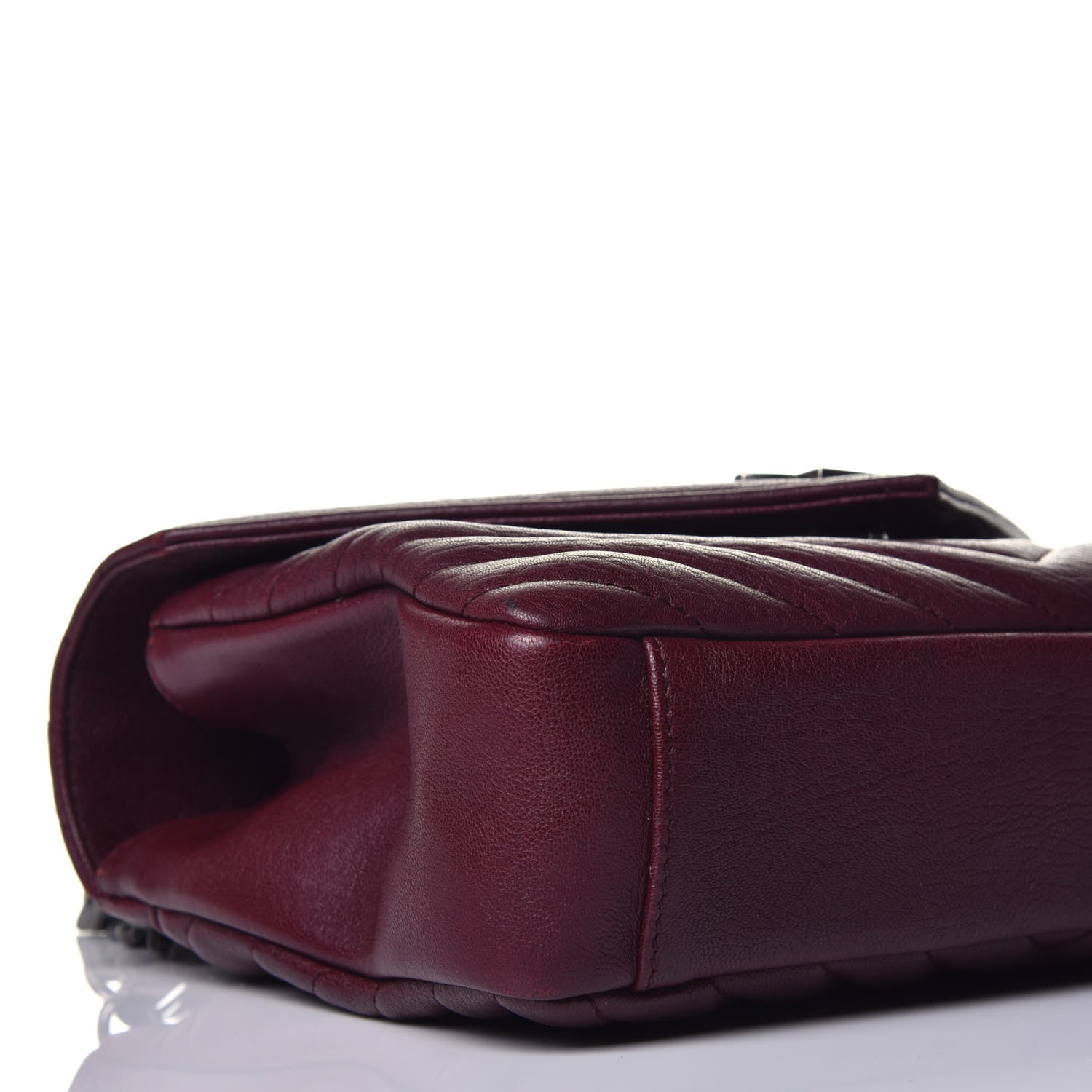 Saint Laurent Sheepskin Matelasse Chevron Monogram Medium College Bag Rouge Legion 7 of 9