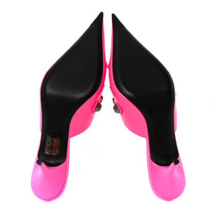 Balenciaga Agneau Arena Cagole 70mm Mules 39.5 Fluo Pink 5 of 12