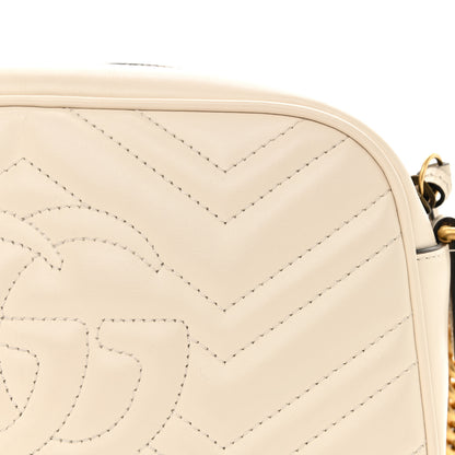 Gucci Calfskin Matelasse Small GG Marmont Chain Shoulder Bag White 12 of 13