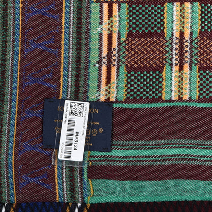 Louis Vuitton Wool Geometric Jacquard Monogram Blanket Orange 4 of 4