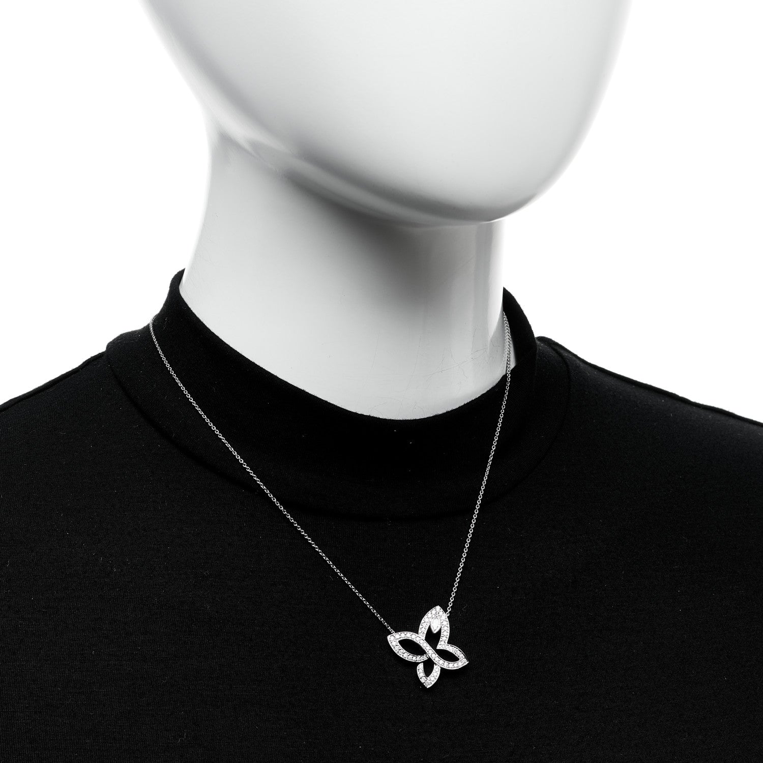 Harry Winston Platinum Diamond Infinite Lily Cluster Pendant Necklace 2 of 6