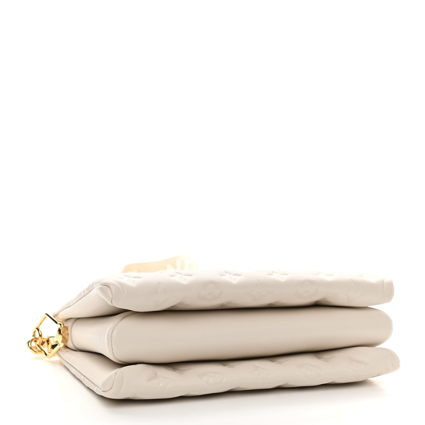Lambskin Embossed Monogram Coussin PM Cream