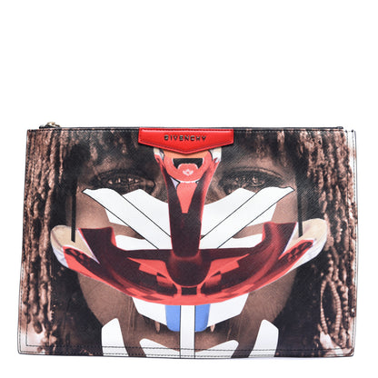 Givenchy Coated Canvas Tribal Girl Print Large Antigona Pouch 1 of 10