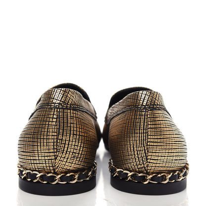 Chanel Fantasy Calfskin CC Chain Mocassin Loafers 37.5 Gold 7 of 11