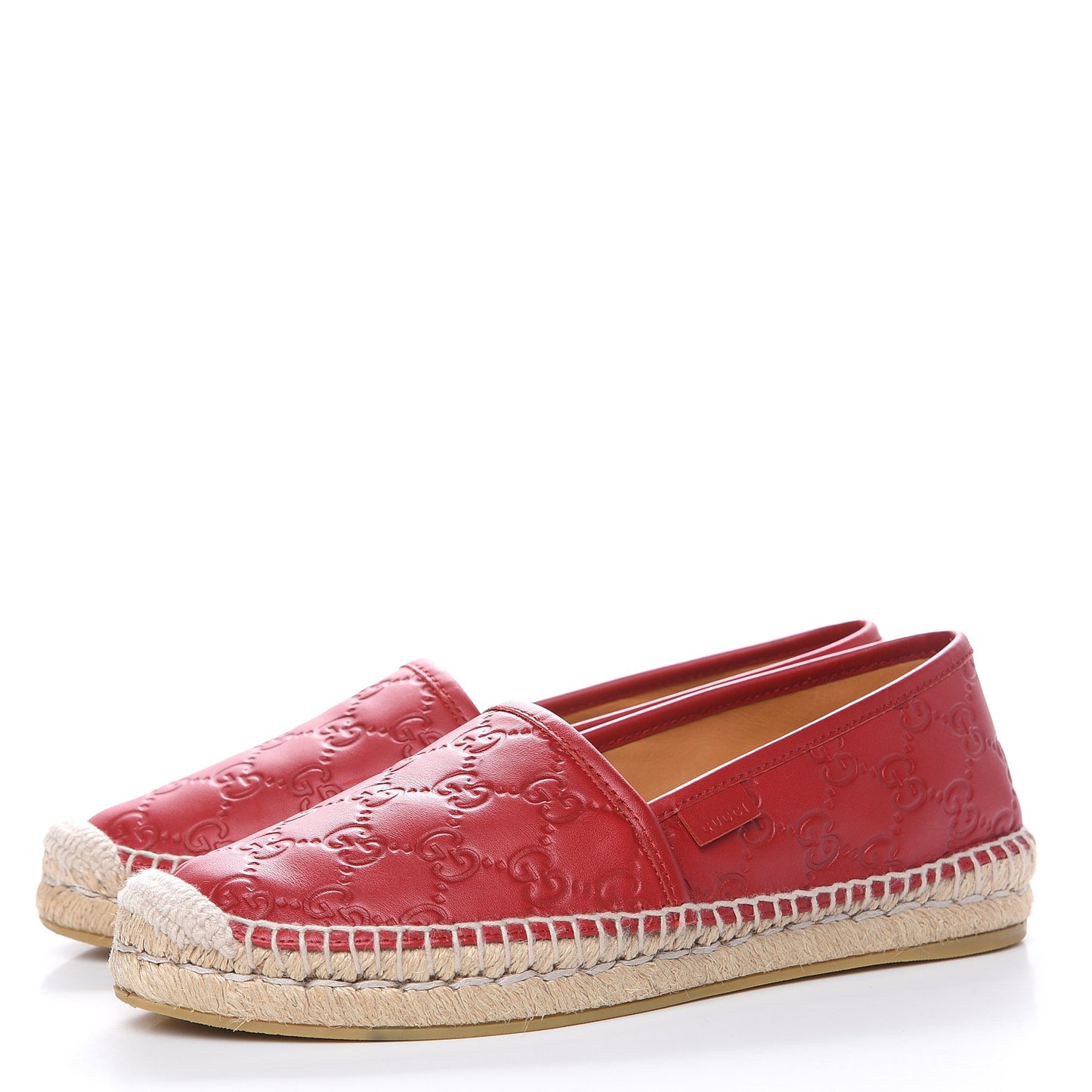 Guccissima Signature Espadrilles 38.5 Hibiscus Red