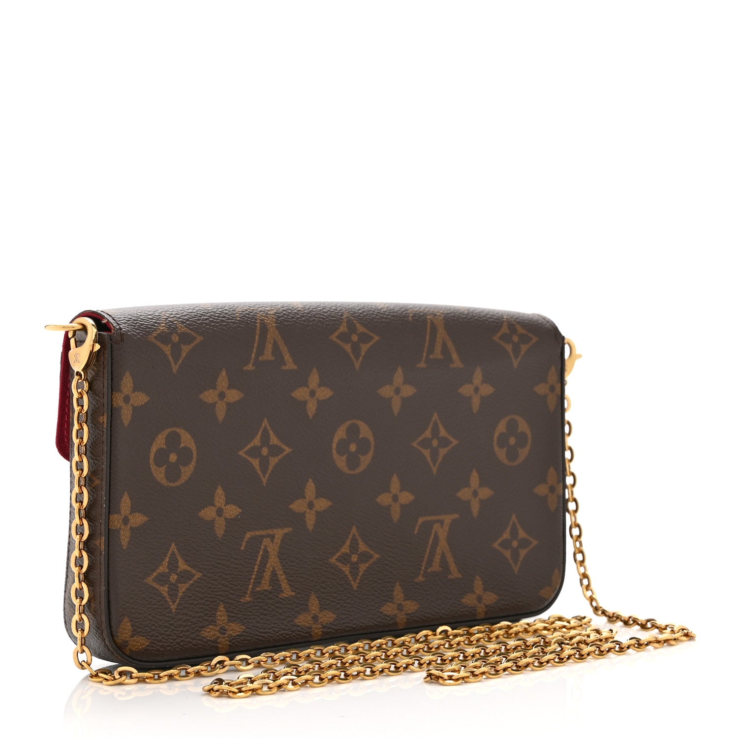 Louis Vuitton Monogram Pochette Felicie Chain Wallet Fuchsia 4 of 10