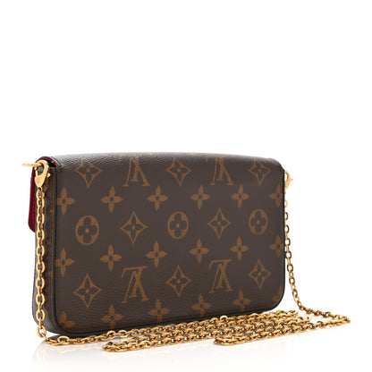 Louis Vuitton Monogram Pochette Felicie Chain Wallet Fuchsia 4 of 10
