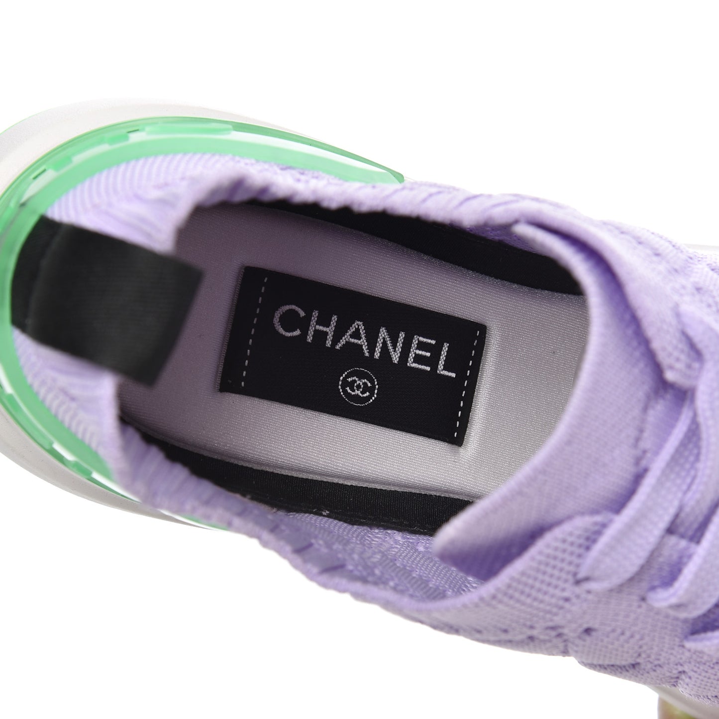 Knit Quilted Womens CC Sneakers 39.5 Light Purple