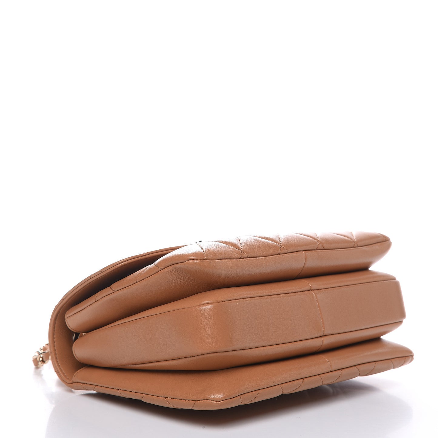 Lambskin Quilted Small Trendy CC Flap Dual Handle Bag Camel