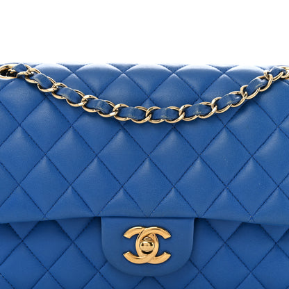 Chanel Lambskin Quilted Medium Double Flap Blue 8 of 12